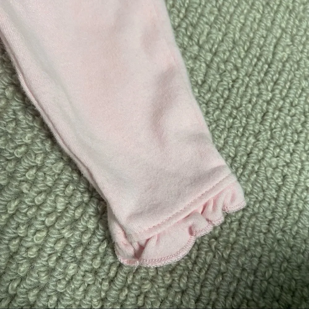 🍭6/$30 Carter’s cotton pale pink ruffle bottom bow legging pants - newborn / nb